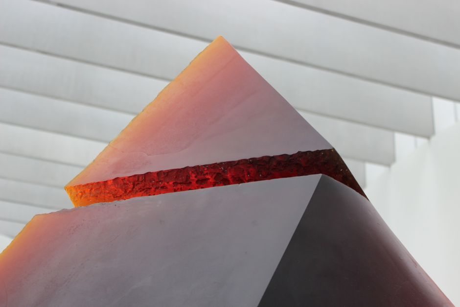 colored cast crystal sculpture