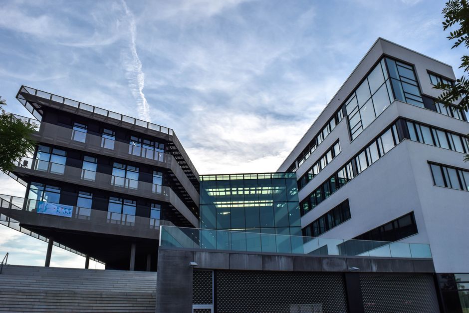modern corporate headquarters building exterior