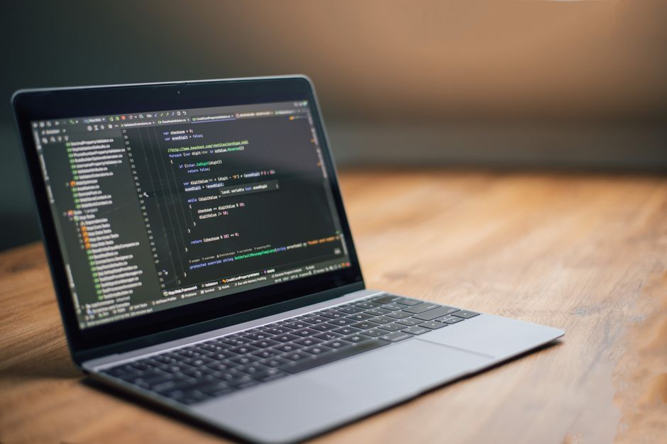 code editor programming laptop screen