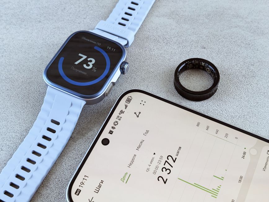 smartphone health app interface smartwatch syncing