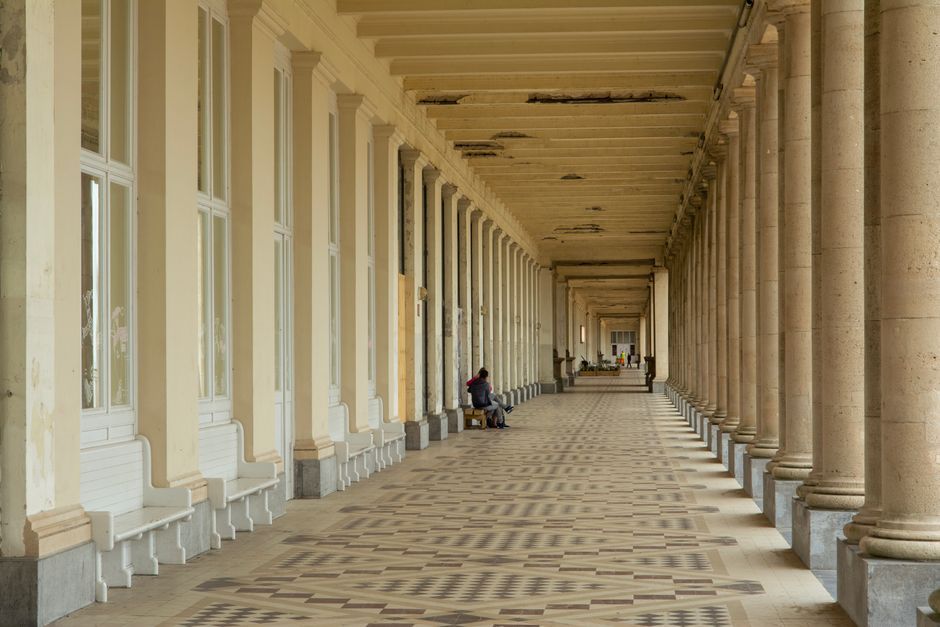 Paris historic arcade interior hallway