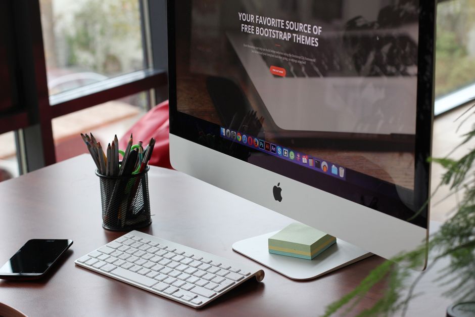 technology business office desk interior no logo