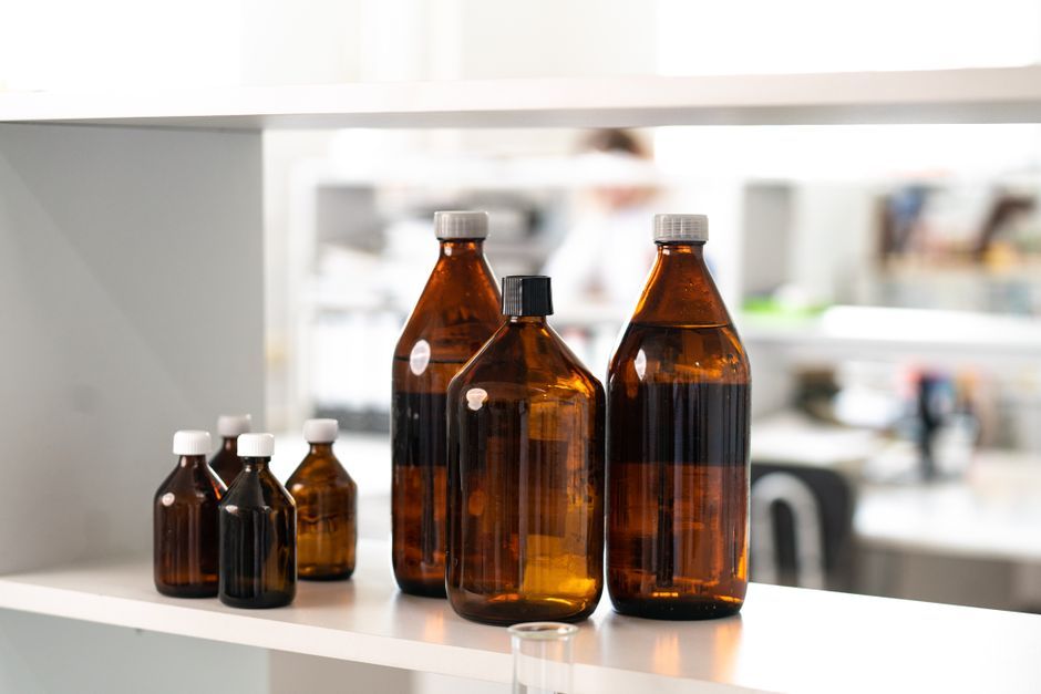 UK healthcare laboratory medicine bottle