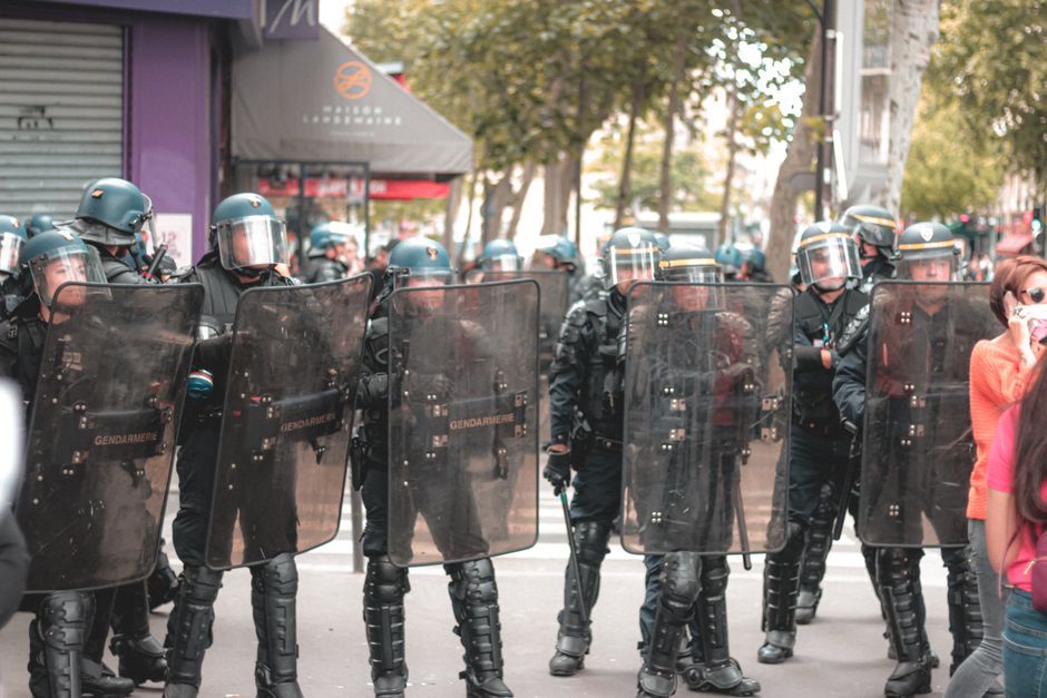France student protest barricade street