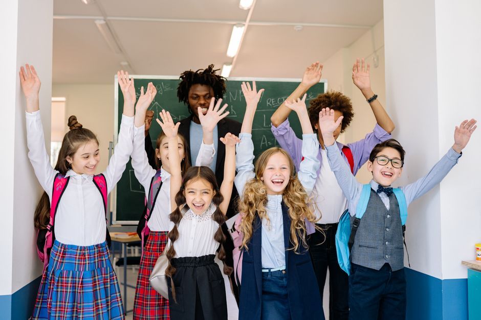 UK school children classroom education Wales