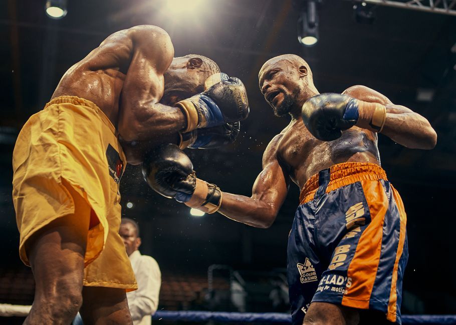 boxing gloves professional match sports arena