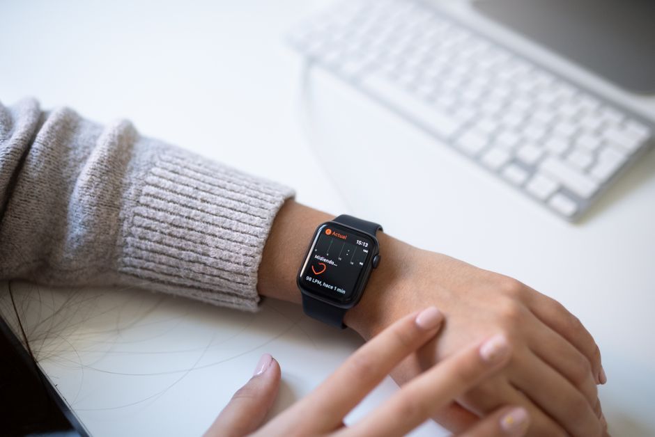smartwatch fitness tracker wrist office desk workspace no logo