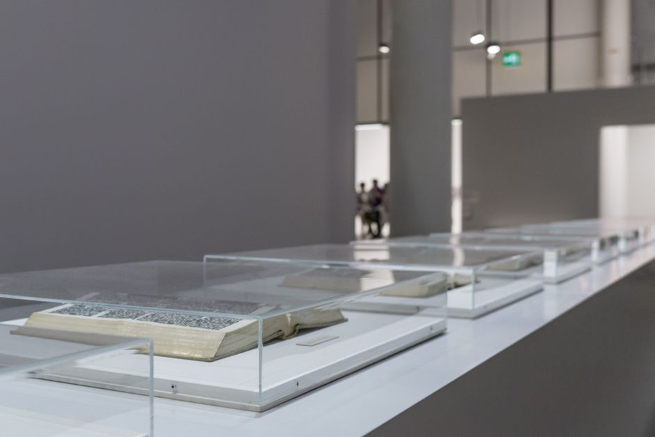 modern minimalist white architecture interior exhibition room Dubai