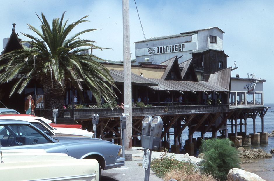 vintage 1960s small town coastal view