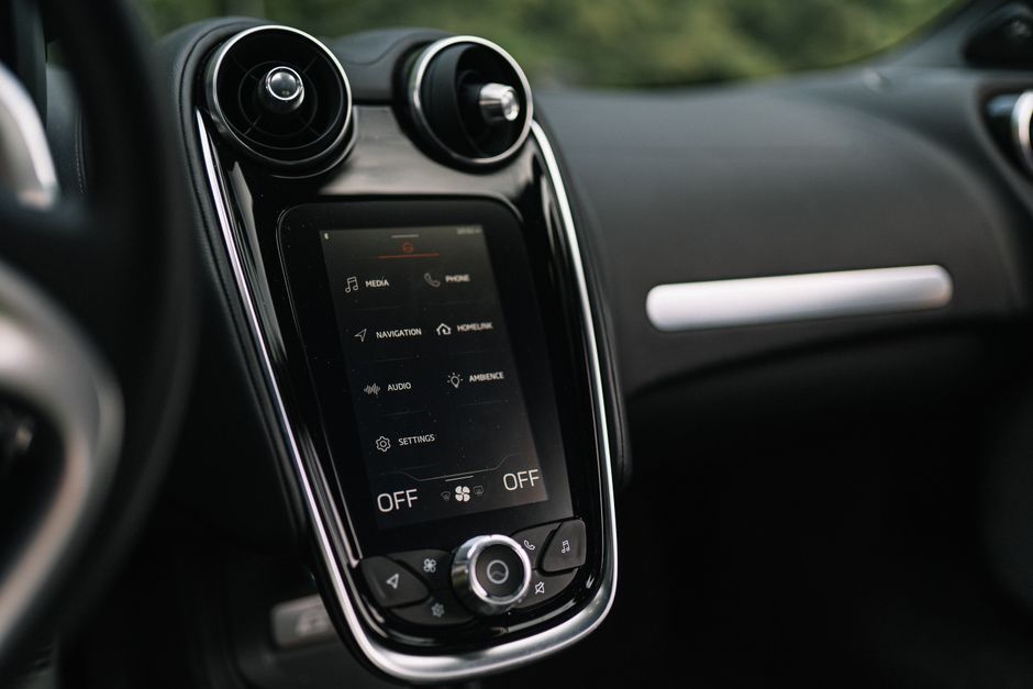 modern car infotainment touchscreen display close up