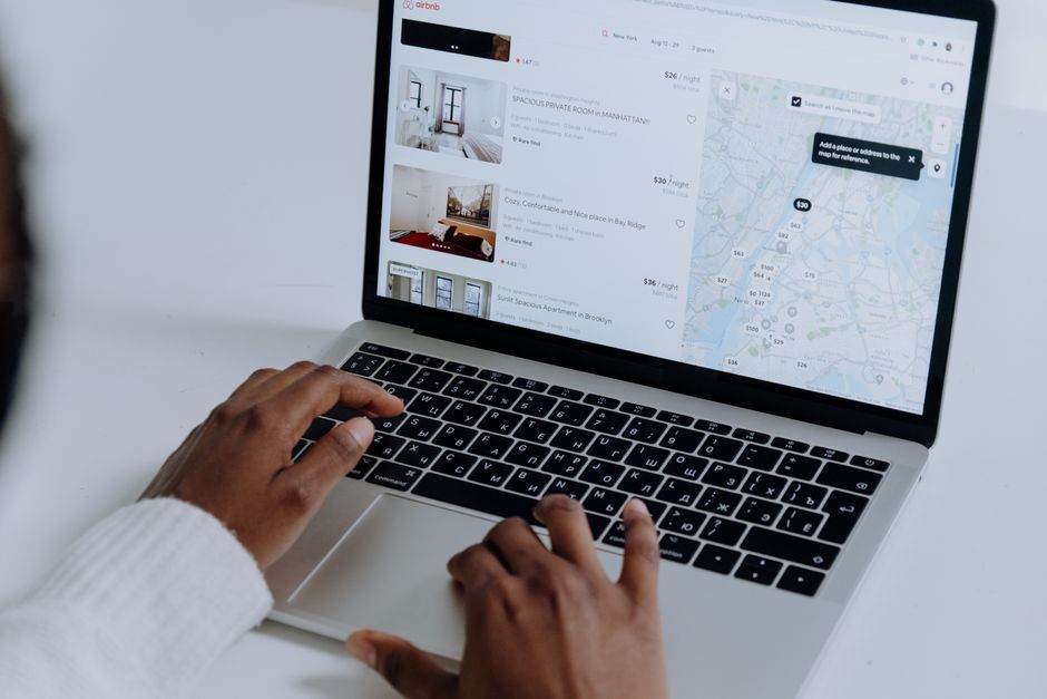 hotel room booking online travel technology screen