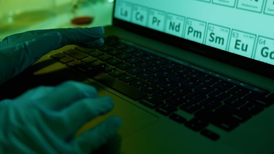 molecular structure computer screen scientific data