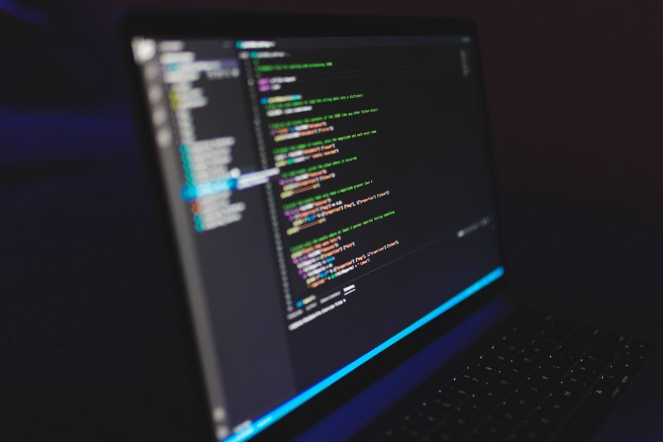 software code development programming laptop screen