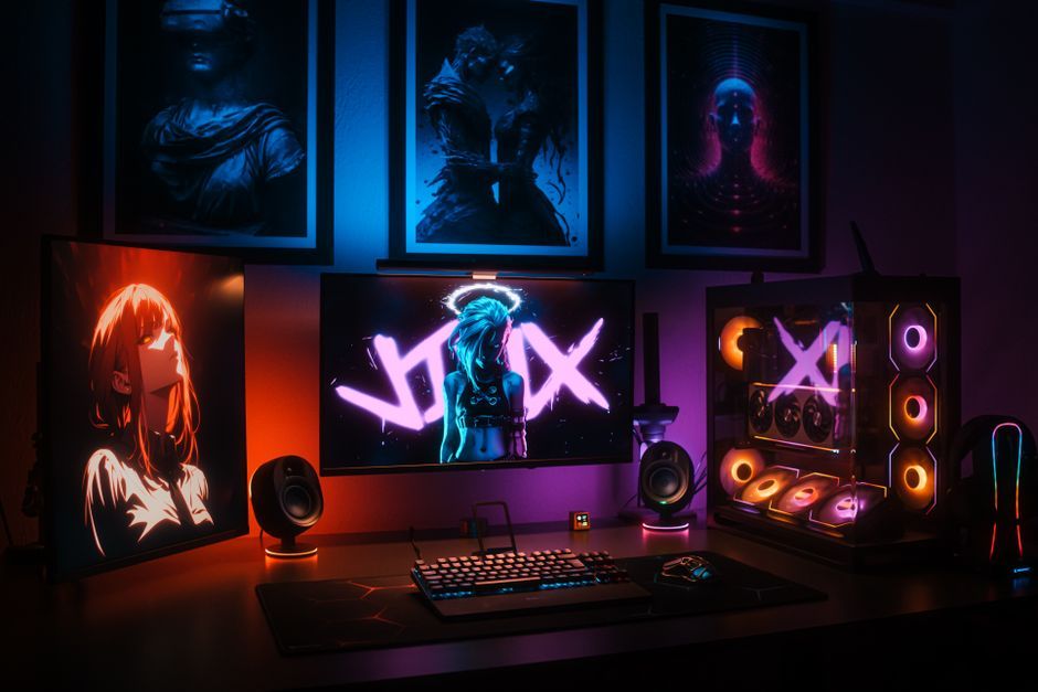 futuristic digital animation studio workspace screen