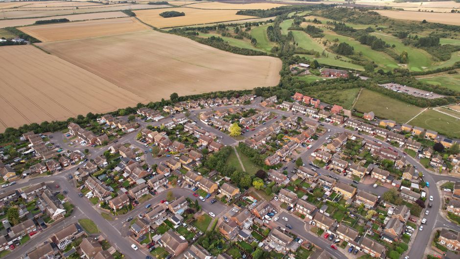 UK rural town street community gathering