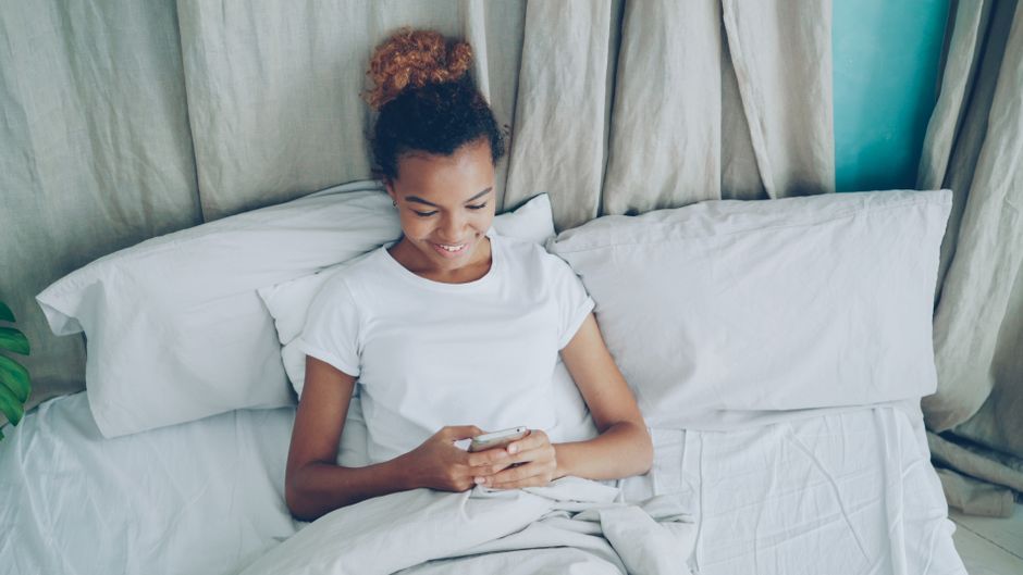 smartphone checking text messages morning anxiety