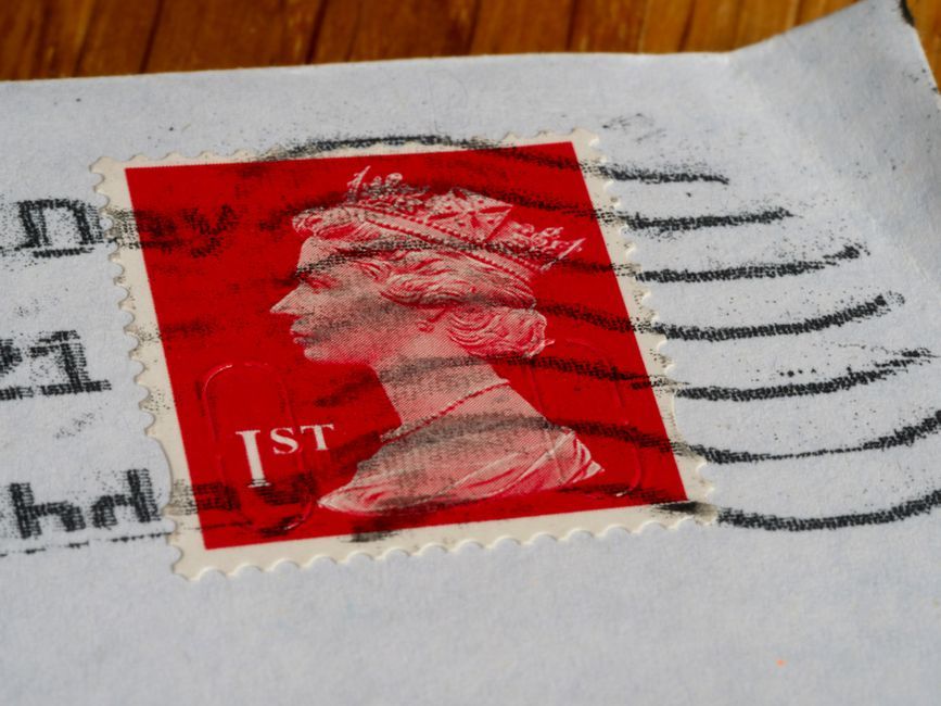 UK postal mail letter envelope close up