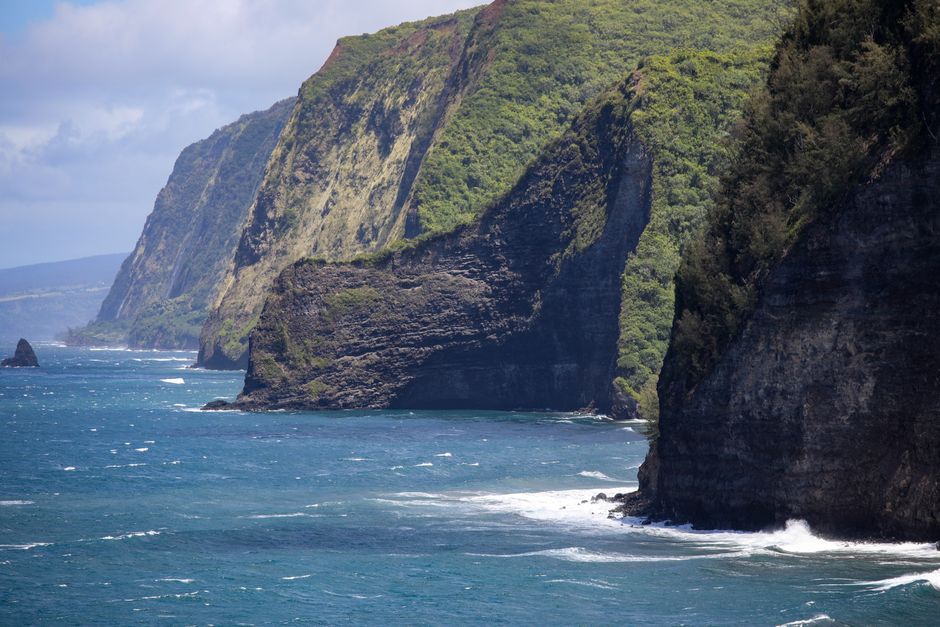 Hawaii Volcanoes National Park landscape coastal cliff