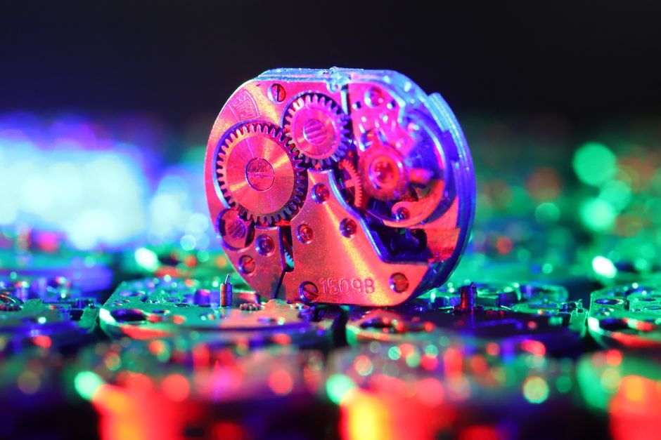 transparent sapphire watch movement mechanical components