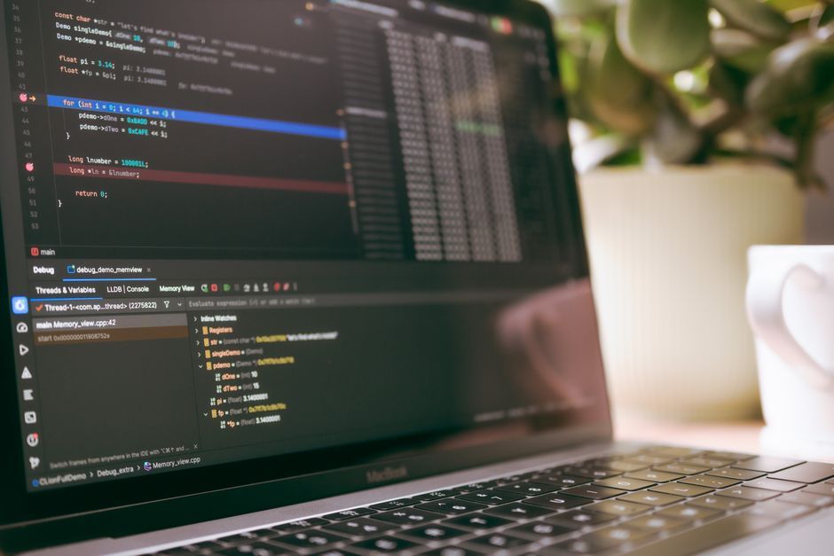 code editor programming screen laptop
