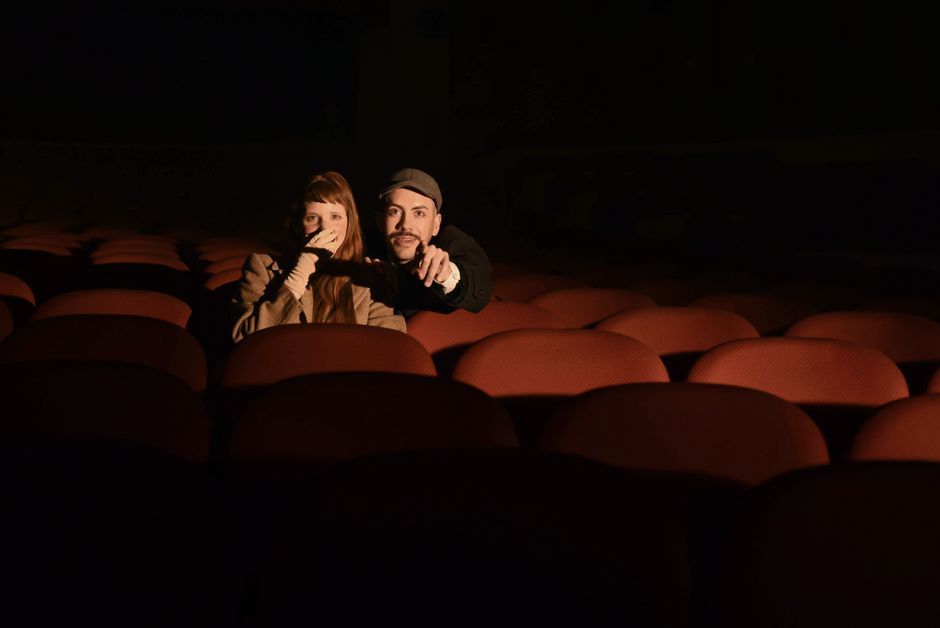 scary movie theater screen dark atmosphere