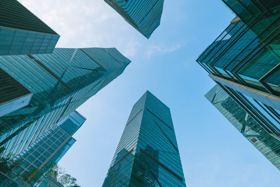 Asia financial district modern skyscrapers daytime