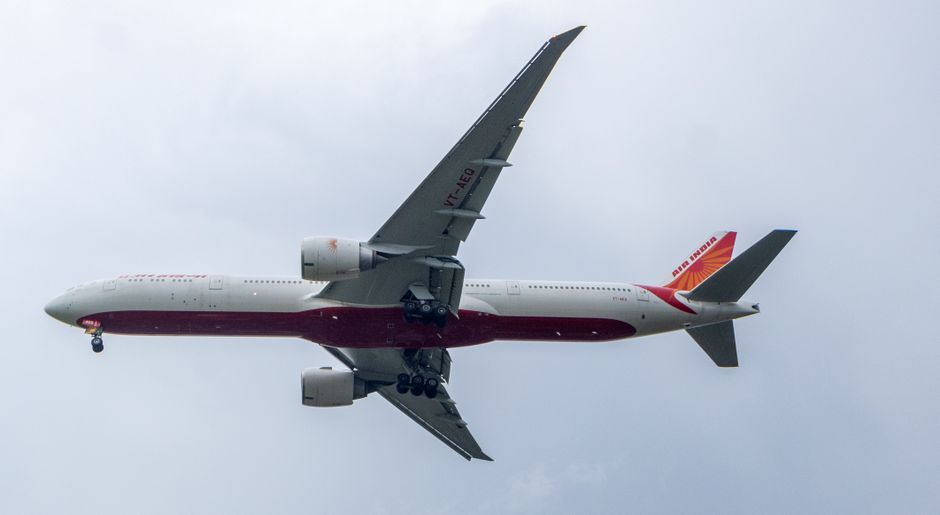 commercial airplane wing sky India