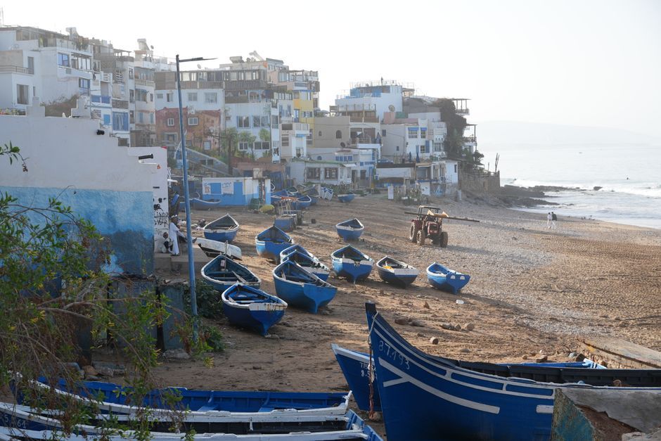 Morocco Mediterranean sea coast migrant boat