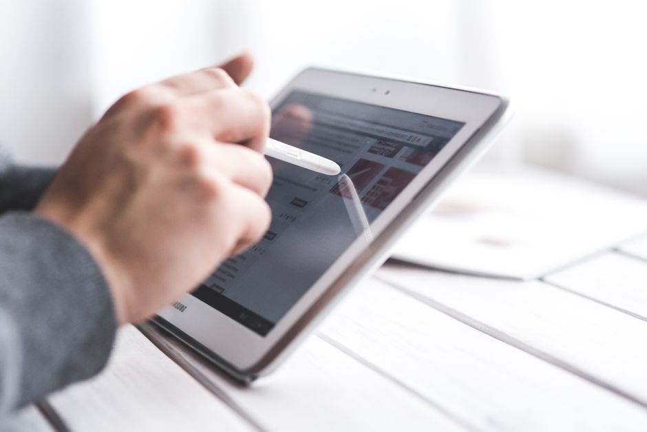digital tablet screen interface design
