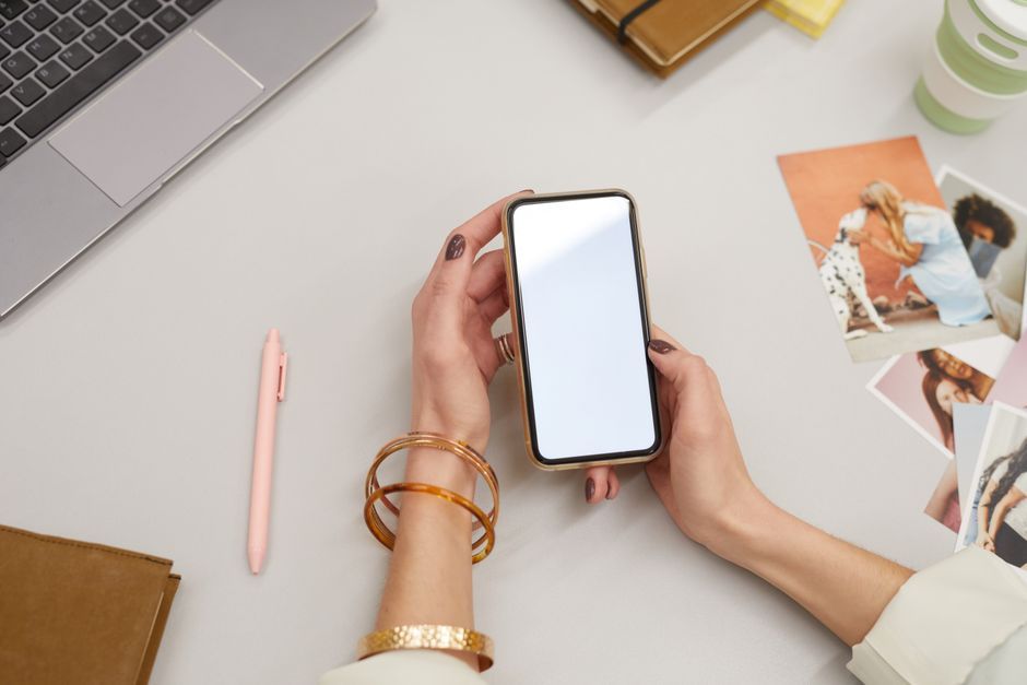 modern mobile phone office desk workspace