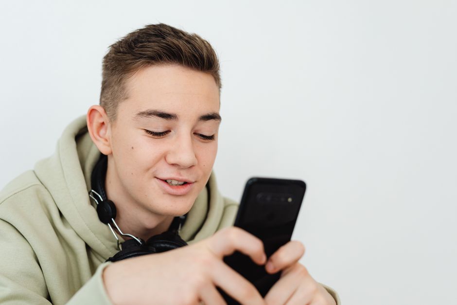 teenager holding smartphone youth modern lifestyle