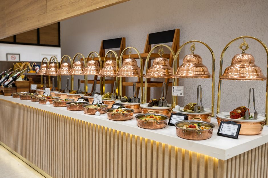 modern restaurant brass lighting interior design