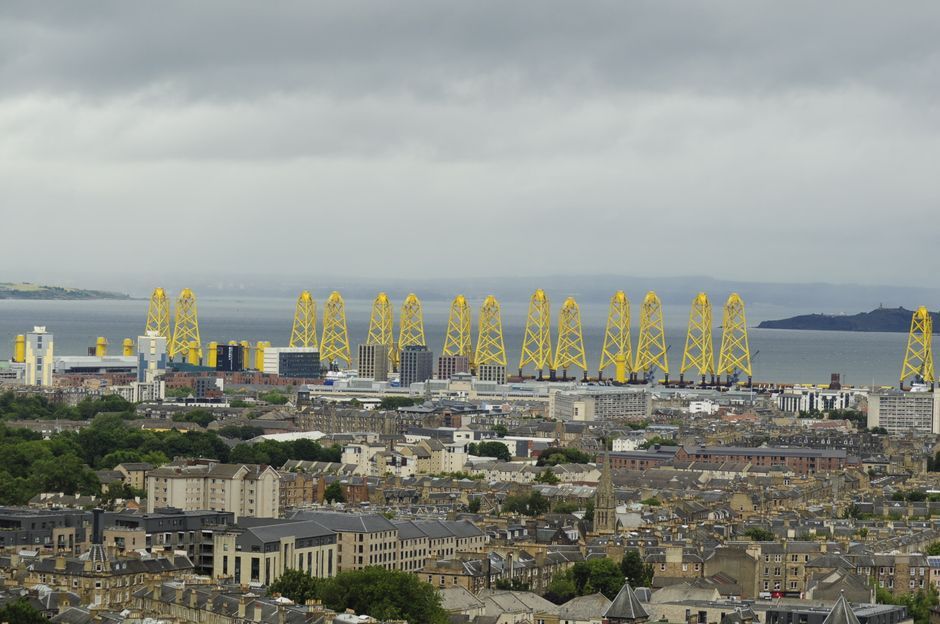 Scotland Aberdeen coastline industrial port