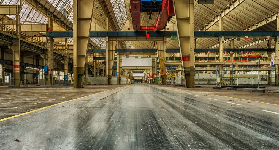 modern automotive factory assembly line interior