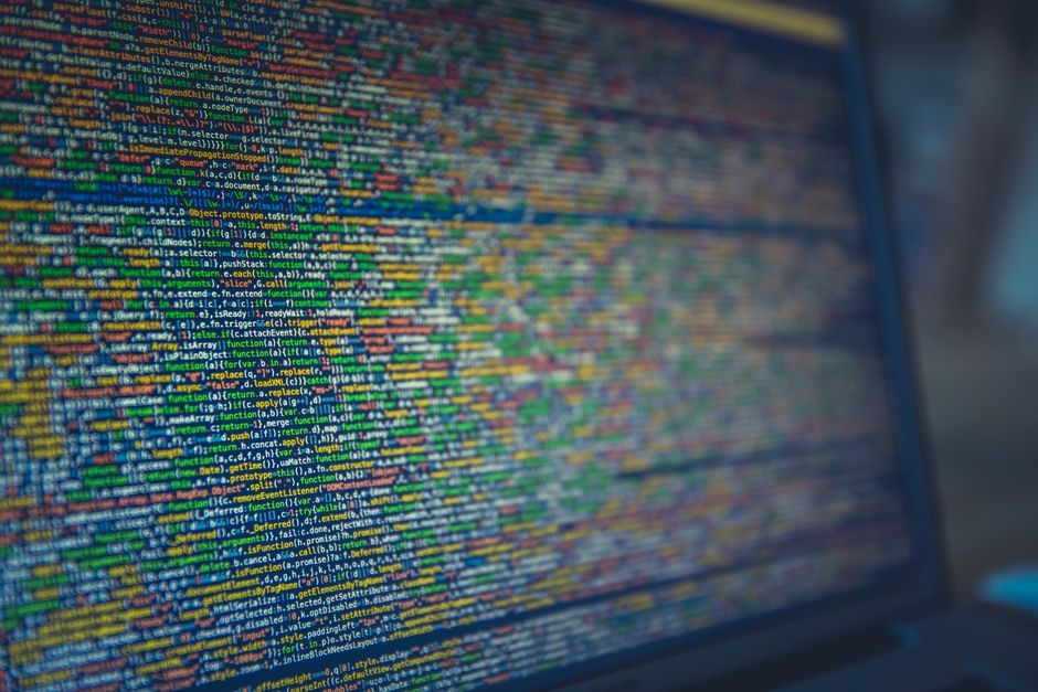 frontend web development code editor laptop screen