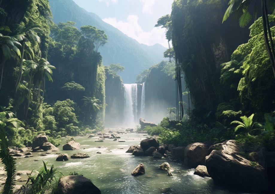 jungle video game cinematic scene no logo