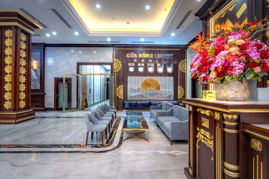 luxury hotel lobby interior modern design desk no logo