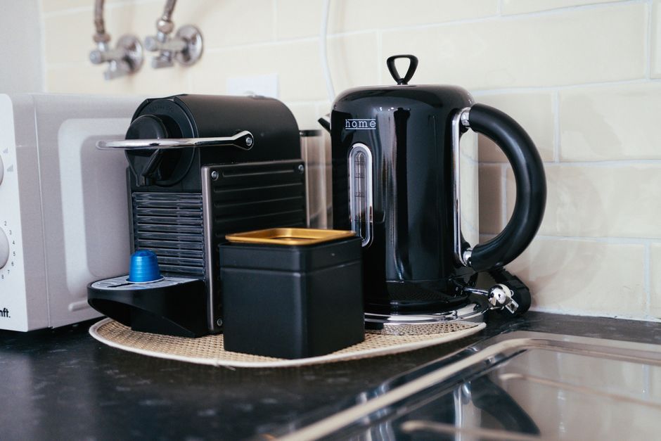 kitchen coffee machine countertop workspace