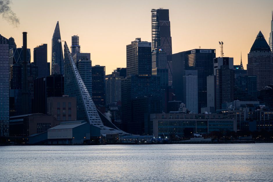 New York city skyline urban tech workspace