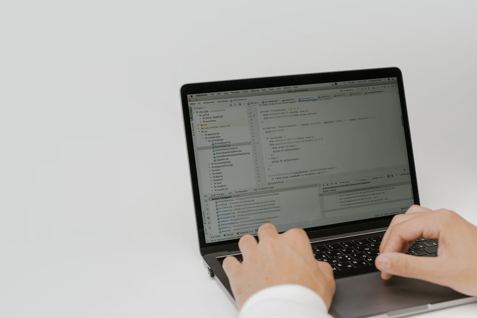 Go programming language code laptop workspace no logo