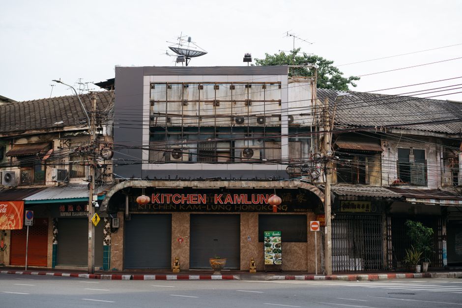 Bangkok urban street Thailand building exterior