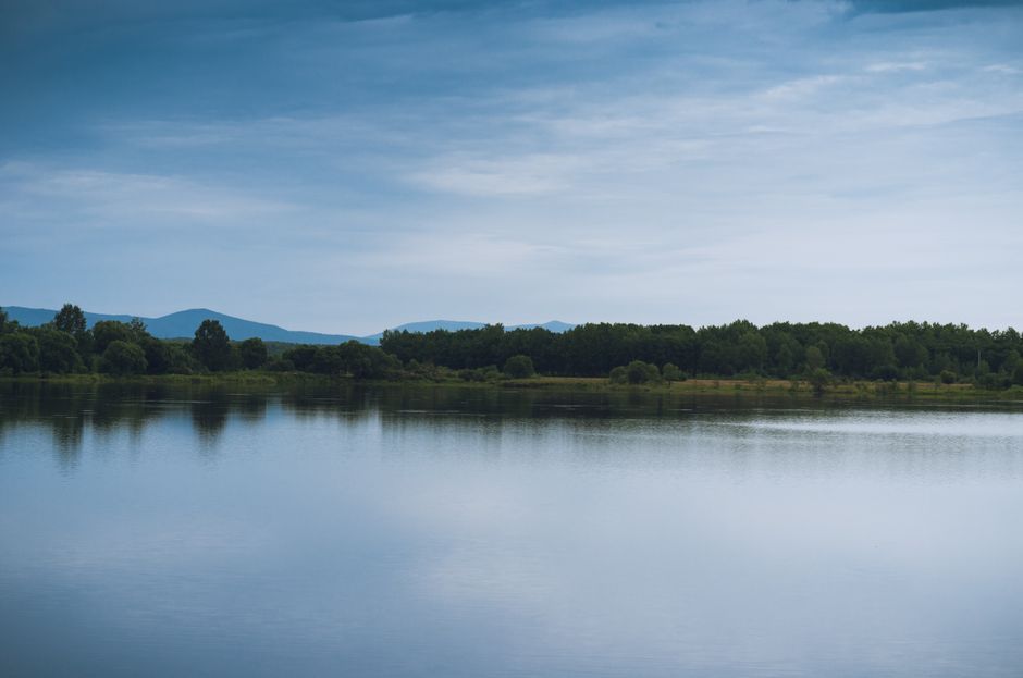 Canada border lake landscape view