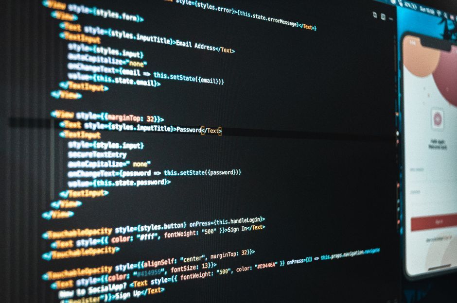 developer analyzing website code performance metrics screen