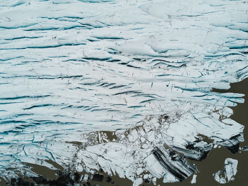 arctic ice sheet glacier aerial view
