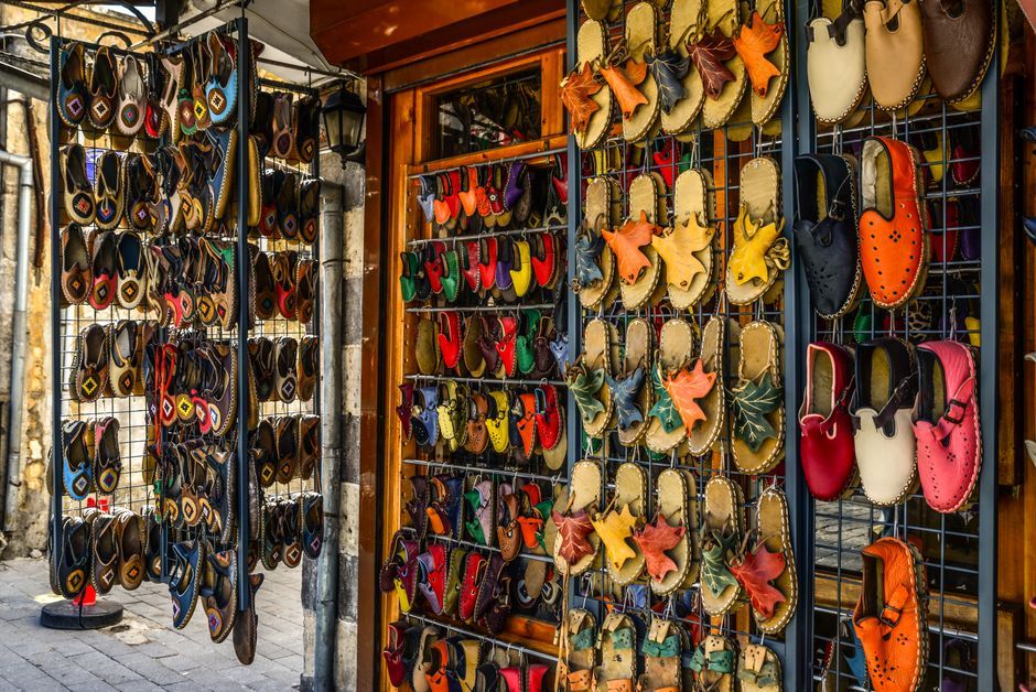 leather sandals footwear retail product display