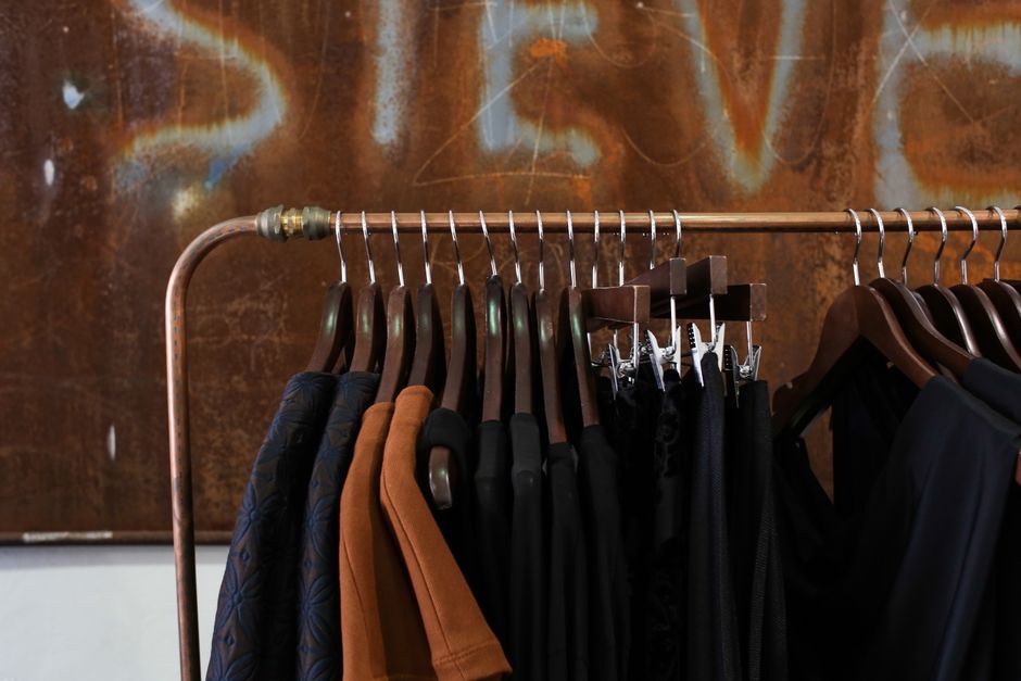 trendy clothing rack retail display