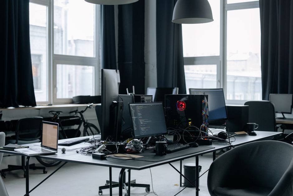 software developer office desk workspace