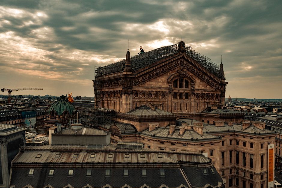 Paris France fashion show circular arena scaffolding