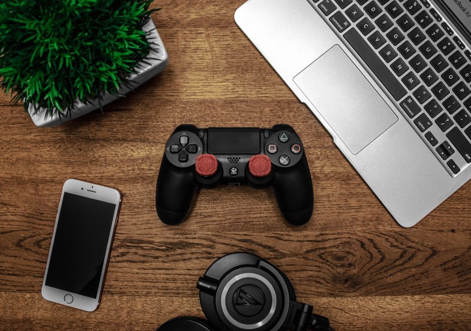 gaming controller desk workspace