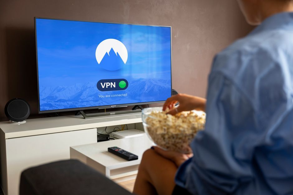 woman watching television streaming service